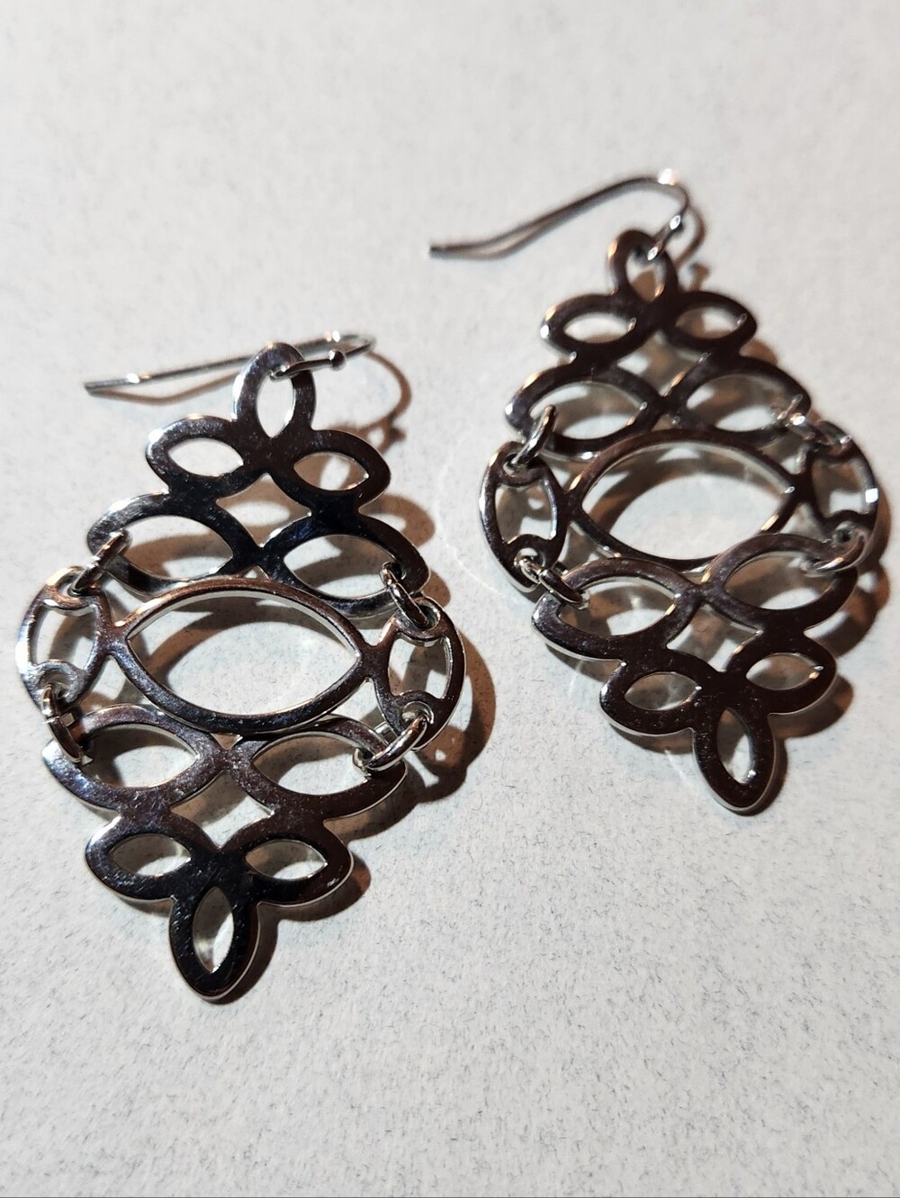 Lia Sophia "Mirror Image" Retired Silver Plated Dangle Earromgs